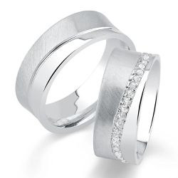 Par De Aliança Prata 925 Luz 8mm - 900414 - Desejo de Prata ®️