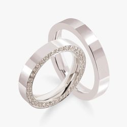Par De Aliança Prata 925 Beautiful 4mm - 900479 - Desejo de Prata ®️