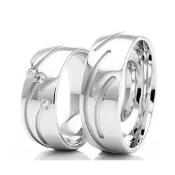 Par De Aliança Prata 925 Companheirismo 8mm - 9005... - Desejo de Prata ®️
