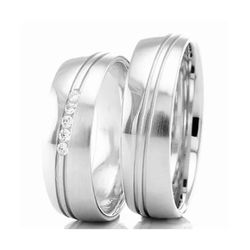 Par De Aliança Prata 925 Romance 7mm - 900539 - Desejo de Prata ®️