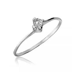 Anel De Prata 925 Solitário Charm Com Zircônia - ... - Desejo de Prata ®️