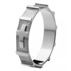 Anel De Prata 925 Terço Com 4mm - 900075 - Desejo de Prata ®️