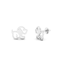 Brinco Prata 925 Cachorro Vazado - 900017 - Desejo de Prata ®️