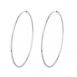 Brinco De Prata 925 Argola 33mm - 900401 - Desejo de Prata ®️