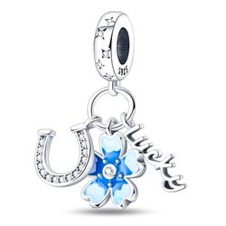 Berloque Prata 925 Lucky Azul - 900071 - Desejo de Prata ®️