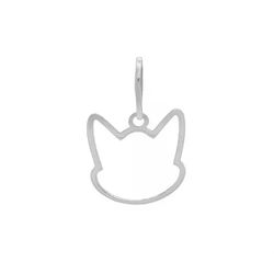Pingente De Prata 925 Face Gatinho Vazado - 900110 - Desejo de Prata ®️