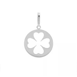 Pingente De Prata 925 Medalhinha Trevo Vazado - 90... - Desejo de Prata ®️