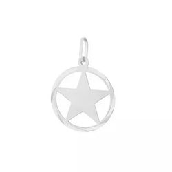 Pingente De Prata 925 Pentagrama De 20mm - 900120 - Desejo de Prata ®️