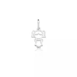 Pingente De Prata 925 Menina De 12mm - 900122 - Desejo de Prata ®️