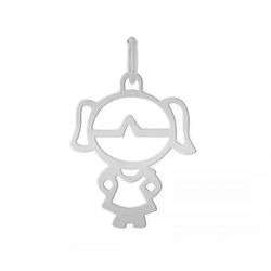 Pingente De Prata 925 Menina De 16mm - 900124 - Desejo de Prata ®️