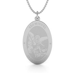 Pingente De Prata 925 São Miguel G - 900156 - Desejo de Prata ®️