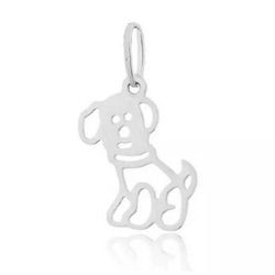 Pingente De Prata 925 Cachorrinho Sentado - 900177 - Desejo de Prata ®️