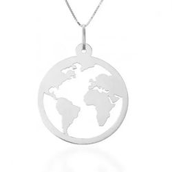 Pingente De Prata 925 Planeta Terra G - 900363 - Desejo de Prata ®️