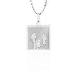 Pingente De Prata 925 Pai, Mãe e Filha - 900373 - Desejo de Prata ®️