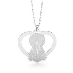Pingente De Prata 925 Nossa Senhora Aparecida Cora... - Desejo de Prata ®️