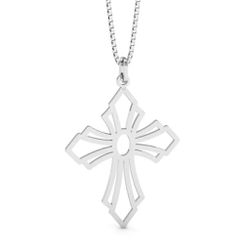 Pingente De Prata 925 Cruz Sobreposta Vazado G - 9... - Desejo de Prata ®️