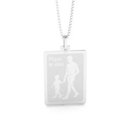 Pingente De Prata 925 Filho Papai Te amo - 900438 - Desejo de Prata ®️