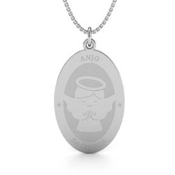 Pingente De Prata 925 Anjo da Guarda G - 900587 - Desejo de Prata ®️