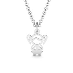 Pingente De Prata 925 Menina Vazado - 900591 - Desejo de Prata ®️