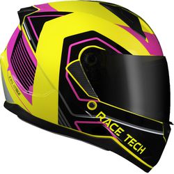 CAPACETE RACE TECH SECTOR EXILIO AMARELO/ROSA/PRET... - PRESIDENTE MOTOS