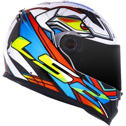 CAPACETE LS2 FF358 CLASSIC XDRON BRANCO/LARANJA/AZ... - PRESIDENTE MOTOS
