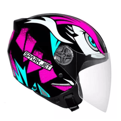 CAPACETE EBF SPARK JET DRAGON ROSA / VERDE TIFANY ... - PRESIDENTE MOTOS