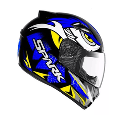 CAPACETE EBF NEW SPARK DRAGON AZUL / AMARELO BRILH... - PRESIDENTE MOTOS