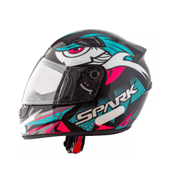CAPACETE EBF NEW SPARK DRAGON AZUL TIFANNY BRILHAN... - PRESIDENTE MOTOS