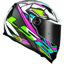 CAPACETE LS2 FF358 CLASSIC XDRON BRANCO/VERDE/ROSA... - PRESIDENTE MOTOS
