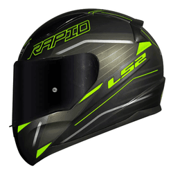 CAP LS2 FF353 ROKKU PRETO AMARELO FOSCO - V0352 - PRESIDENTE MOTOS