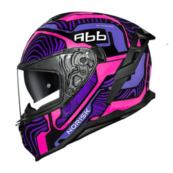 CAPACETE NORISK STRADA II FUSION ROSA E PRETO - V0... - PRESIDENTE MOTOS