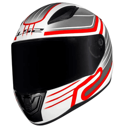 CAPACETE LS2 CIRCUIT BRANCO E VERMELHO - V0373 - PRESIDENTE MOTOS