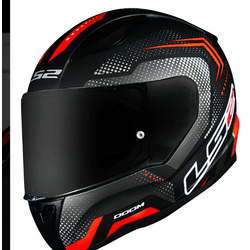 CAPACETE LS2 DOOM VERMELHO PRETO FOSCO - V0374 - PRESIDENTE MOTOS