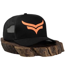 Boné Trucker Pr Touro Preto/laranja - 510 - Pressão Rural