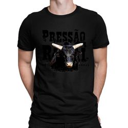 Camiseta Pressão Rural Preta Touro Colorido - cmcp... - Pressão Rural