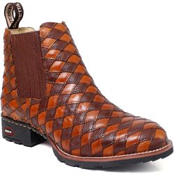 Botina Country Capiau Brahman Confort Xadrez Café/... - CAPIAU BOOTS - Pra Quem Tem Raízes