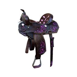 SELA FORMA PROTEC HORSE COURO CAFE- BORDADO ROXO/ ... - PROTEC HORSE - A LOJA DOS GRANDES CAMPEÕES