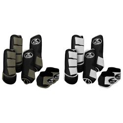 Kit Completo #BiColor Preto Com Velcro&Viés Colori... - PROTEC HORSE - A LOJA DOS GRANDES CAMPEÕES