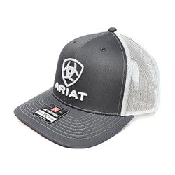 Boné Ariat - Cinza Branco Logo Branca - 20822 - PROTEC HORSE - A LOJA DOS GRANDES CAMPEÕES