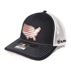 Boné Ariat - Preto Branco Logo Mapa EUA - 20834 - PROTEC HORSE - A LOJA DOS GRANDES CAMPEÕES