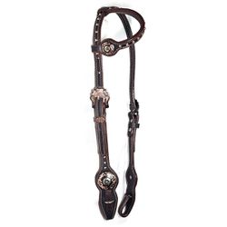 Cabeçada De Orelha Com Cravos e Margarida Cobre - ... - PROTEC HORSE - A LOJA DOS GRANDES CAMPEÕES