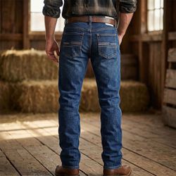 Calça Jeans Classic Masculina Corte Reto Escura CC... - PROTEC HORSE - A LOJA DOS GRANDES CAMPEÕES