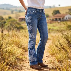 Calça Jeans Feminina Western Blue Boot Cut #W237-P... - PROTEC HORSE - A LOJA DOS GRANDES CAMPEÕES