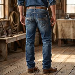 Calça Jeans Classic Masculina Corte Relaxed Escura... - PROTEC HORSE - A LOJA DOS GRANDES CAMPEÕES