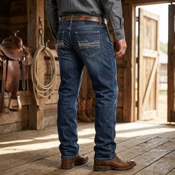 Calça Jeans Classic Masculina Corte Reto Escura CC... - PROTEC HORSE - A LOJA DOS GRANDES CAMPEÕES