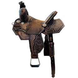 SELA FORMA PROTEC HORSE COURO MARROM BORDADA, LICH... - PROTEC HORSE - A LOJA DOS GRANDES CAMPEÕES