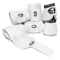 Kit Jogo de 04 Ligas com 01 Par de Cloche - Branco... - PROTEC HORSE - A LOJA DOS GRANDES CAMPEÕES