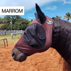 Mascara Anti-Mosquitos em Lycra Marrom - Boots Hor... - PROTEC HORSE - A LOJA DOS GRANDES CAMPEÕES