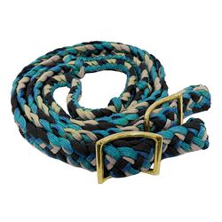 Redea Nylon Trancado Mustang - Azul Turquesa/Preto... - PROTEC HORSE - A LOJA DOS GRANDES CAMPEÕES