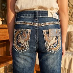 Calça Jeans Infantil Feminina Western Blue Boot Cu... - PROTEC HORSE - A LOJA DOS GRANDES CAMPEÕES